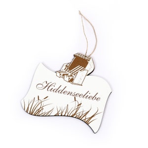 Maritime Shield " HIDDENSEE LOVE » Beach Basket Reed Door Sign Maritime Decoration Decoration Gift Holiday Vacation Apartment Hotel Baltic Sea