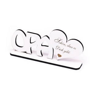 Decoración Display OPA Bonito que existas • Escudo con corazón • 20 x 7 cm • Signo decorativo Decoración • Regalo Cumpleaños Día del Padre Día del Hombre Amor