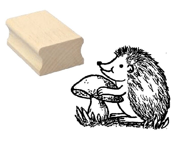 Stempel Motivstempel IGEL mit Pilz Etsy