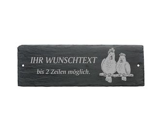 Wetterfestes Türschild « HÜHNER » mit Wunschtext oder Name - ca. 22 x 8 x 0,5 cm Schild Namensschild Familie Klingel Henne Huhn Hühnerstall