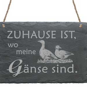 Sign Home Is Where My Geese Are - From Slate - 22x16 - Door Sign Wall Decoration - Farm Country House Gift Farmer Grandma Grandpa
