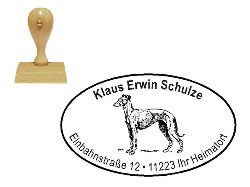 Stempel Holzstempel HUND WINDHUND GREYHOUND 1 Bild 1