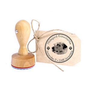 Stamp personalized Kangal Shepherd Dog round 40 mm address stamp wooden stamp - name address address stamp name stamp motif stamp