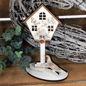 Money gift pigeon fancier - including desired text - bird house pigeon sign for money voucher pigeon breeding carrier pigeon wedding gift