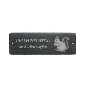 Weatherproof door sign "EICHHÖRNCHEN" with desired text or name - approx. 22 x 8 x 0.5 cm sign name plate family bell nut forester forest