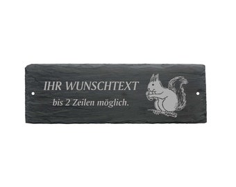 Weatherproof door sign "EICHHÖRNCHEN" with desired text or name - approx. 22 x 8 x 0.5 cm sign name plate family bell nut forester forest