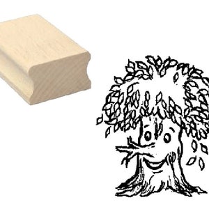 Stamp Motif Stamp Funny Tree with Face