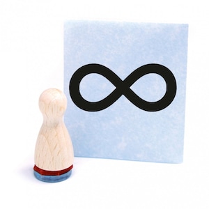 Ministempel Unendlichkeitszeichen - Holzstempel mini Motivstempel Abdruckgröße ca. Ø12 mm - kleiner Stempel Höhe 2,5 cm - Gechenkidee Büro