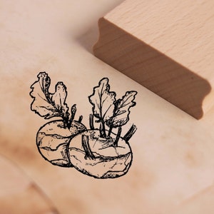 Motif stamp kohlrabi - vegetable stamp 48 x 48 mm - wooden stamp scrapbooking embossing stamping handicrafts school kindergarten kitchen