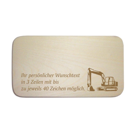Frühstücksbrettchen Mit Traktor-Gravur – Personalisiert Für Kinder, 21x11 Cm
