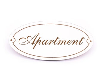 Oval Shield Apartment - Self Adhesive Door Sign 15 x 7 cm • Shabby Deco Sign Decoration Wall Deco Deco Door Decoration Door Decoration Apartment