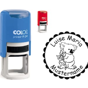 Francobollo Francobollo Bambino "KOALA" con Nome Personale Nome Scuola Scuola Inizio Scuola Scuola Bambini Bambini Animali Koala Orso