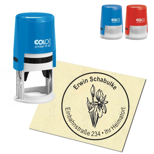 Stempel Adressstempel personalisiert - Iris - rund ∅ 40mm