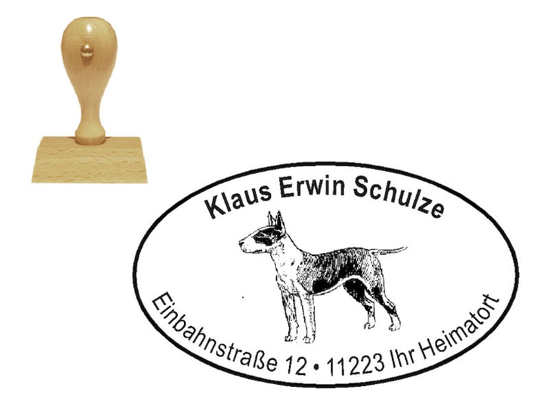 Stempel Holzstempel HUND BULLTERRIER Bild 1