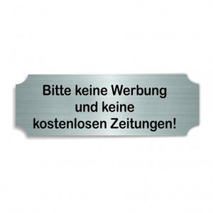 Sign letterbox engraving - Please no advertising and free newspapers - self-adhesive 6 x 2.5 cm - adhesive sign sign post newspaper