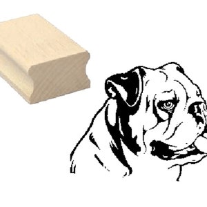 Stamp &quot;ENGLISH BULLDOGGE&quot; Motif Stamp Wood Stamp Scrapbooking Embossing Crafting Stamping Gift Dog Dogs Dog Friends England