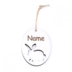 Easter Pendant Easter Bunny with Name - Personalized Shield Easter 5 x 7 cm - Easter Pendant Easter Egg Easter Decoration Easter Decoration Spring Kids
