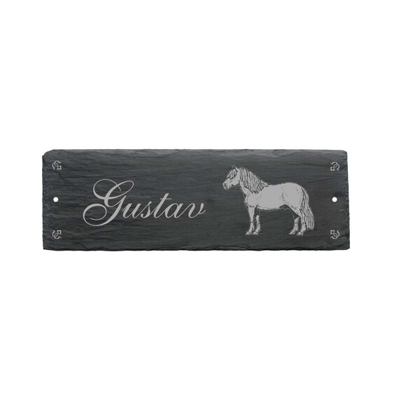 Écu de caisse à chevaux SHETLANDPONY en ardoise 22 x 8 cm - Etsy France