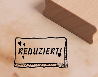 Motivstempel Reduziert - Etikett Klappkarte Herzen Stempel 48 x 28 mm - Holzstempel Embossing Scrapbooking Basteln Stempeln Geschenk