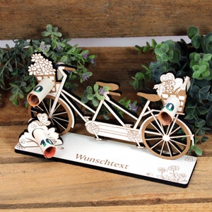Money gift tandem with picnic basket - including text of your choice - sign for money voucher picnic gift voucher gift birthday present