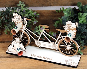 Money gift tandem with picnic basket - including text of your choice - sign for money voucher picnic gift voucher gift birthday present