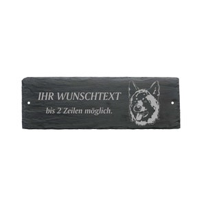 Weatherproof door sign « AKITA INU » with desired text / name - approx. 22 x 8 cm sign Name plate Family Bell Watchdog Dog Dogs Japan