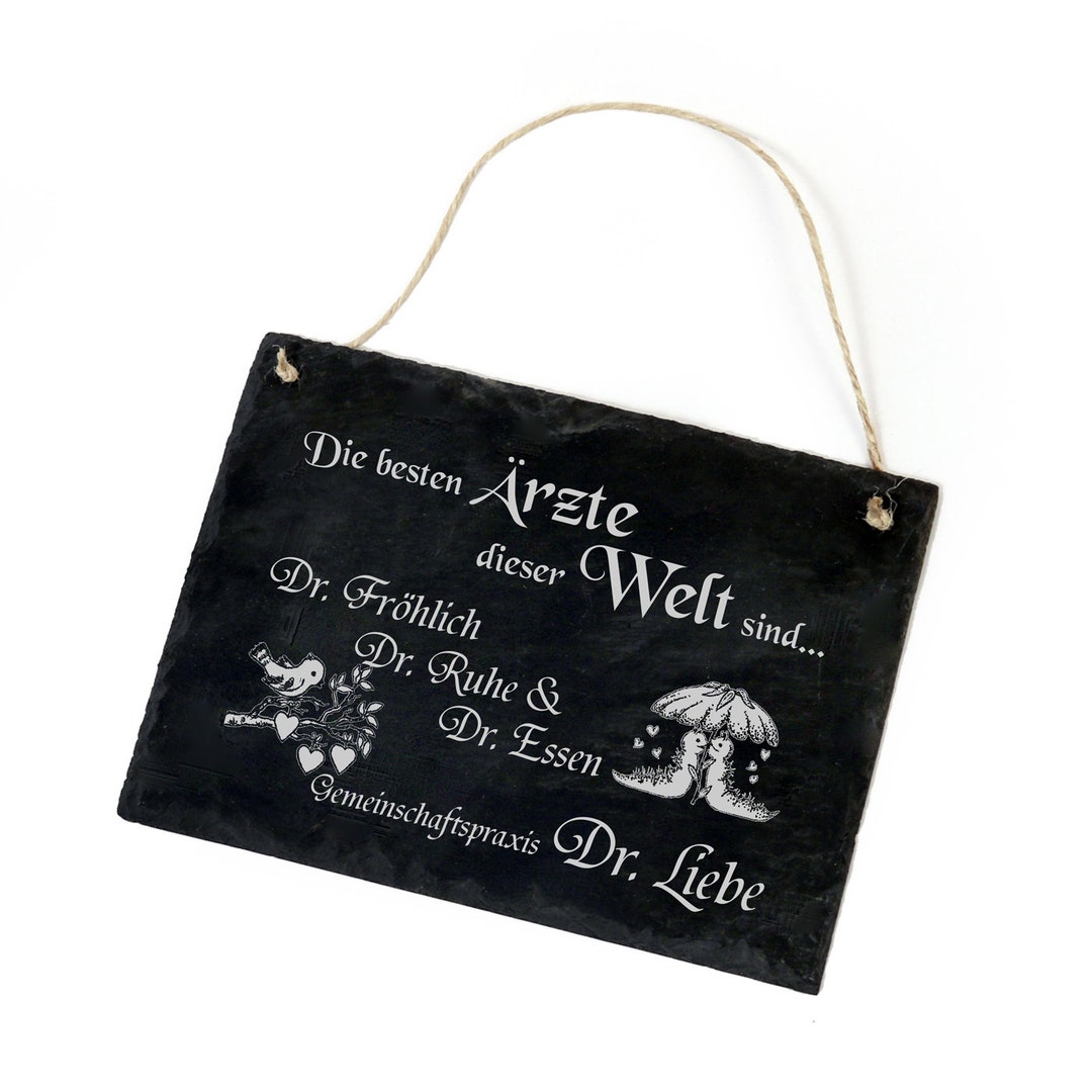 Schiefertafel Spruch Arzt Praxis Liebe Herzen Vogel Etsy.de