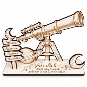 Astronomie-geldcadeau: telescoop als cadeau voor sterrenkijkers - Cadeau-idee: ruimte, kosmos, planeten, maan - telescoop - 14 x 9 cm