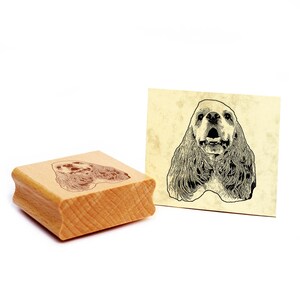 Timbro con motivi Timbro Cocker Spaniel americano cane timbro in legno 42 x 48 mm - idea regalo proprietario del cane fan del cane regalo per amante dei cani