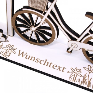 Geldgeschenk Fahrrad Damenrad inkl. Wunschtext / Name Schild für Geld Gutschein Gutscheingeschenk Geschenk Fahrrad Frau Vintage Retro zdjęcie 5