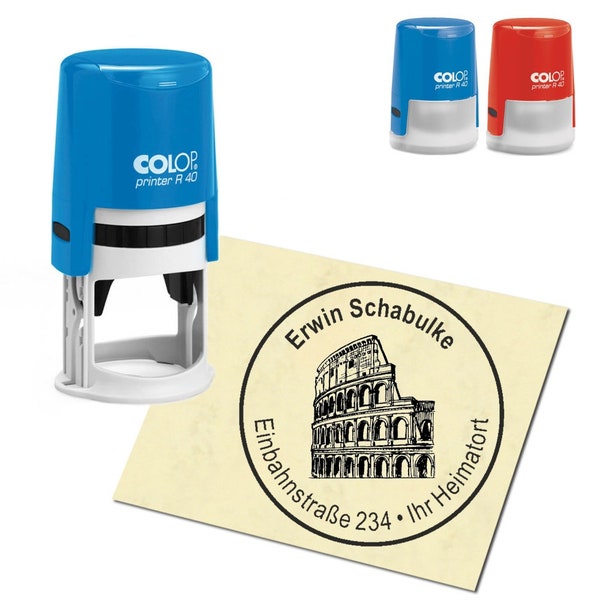 Stempel Adressstempel personalisiert - Kolosseum - rund ∅ 40mm