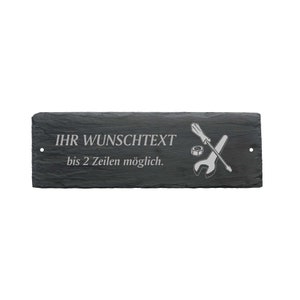 Weatherproof door sign « TOOL » with desired text or name - approx. 22 x 8 x 0.5 cm sign name plate workshop garage cellar dad grandpa
