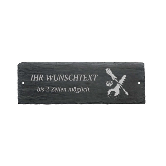 Weerbestendig Alu-Dibond Workshop bord - WERKSTATT regels en wetten - grappige spreuk, garages en schroevendraaier decoratie - 30 x 20 cm (Mijn wetten