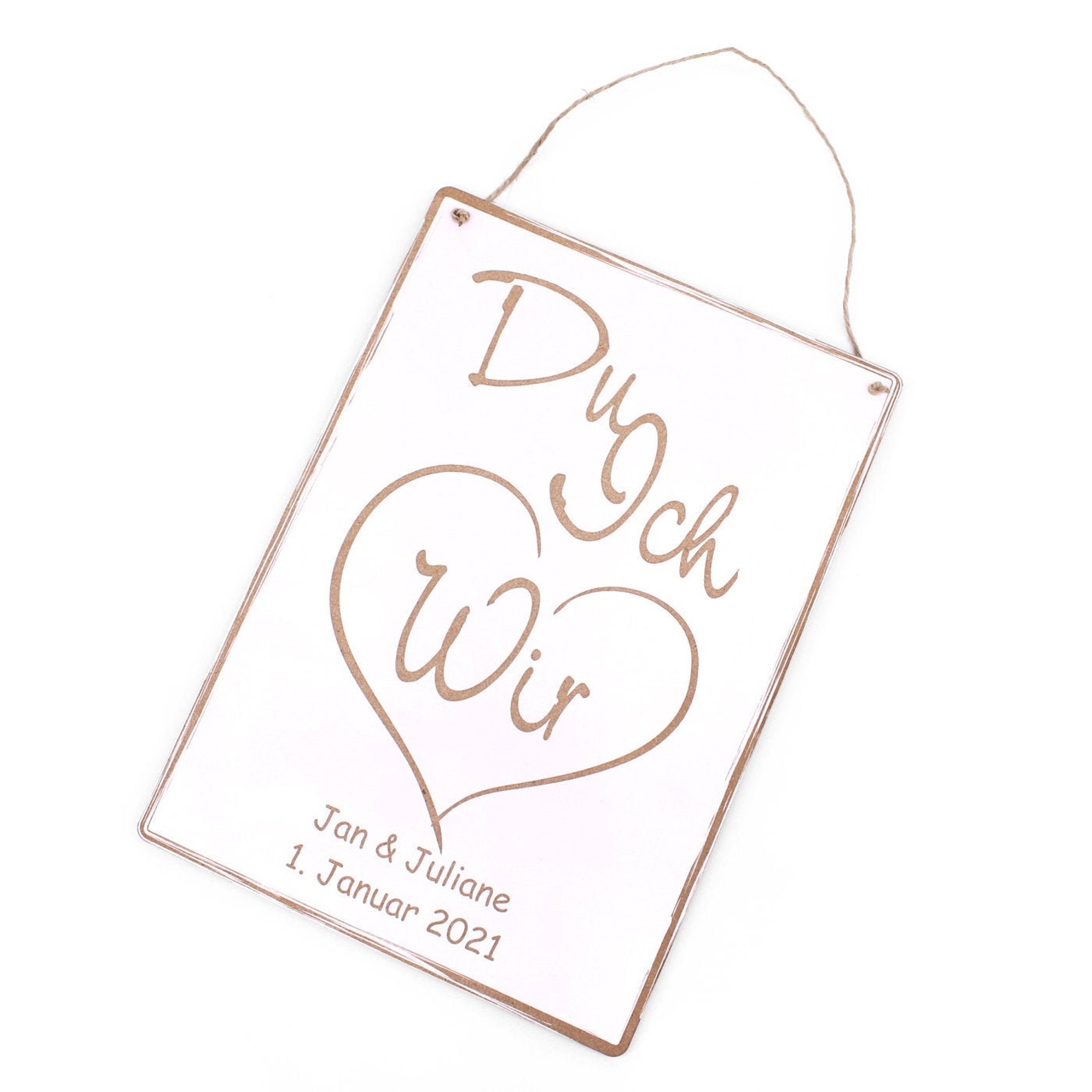 Schild Spruch Du Ich WIR Türschild mit Namen Datum Etsy