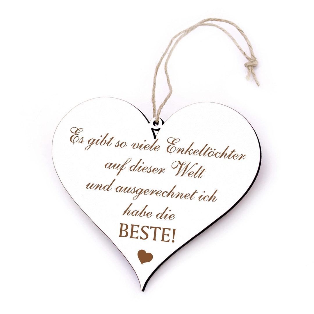 Schild Herz Spruch BESTE ENKELTOCHTER der Welt Herzschild 13 x 12 cm