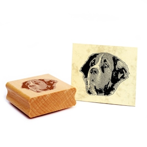 Timbre motif Pyrénées Mastiff timbre chien tampon en bois 48 x 42 mm - idée cadeau propriétaire de chien fan de chien cadeau amoureux des chiens