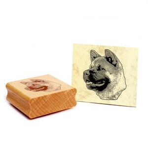 Timbro con motivi Timbro Akita americano cane timbro in legno 42 x 48 mm - idea regalo proprietario del cane fan del cane regalo per amante dei cani