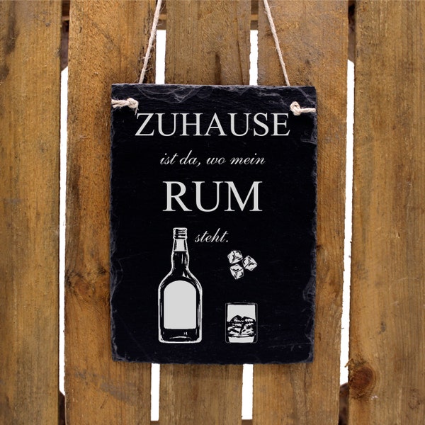 Panneau Ardoise sort maison est où mon RUM se tient 16 x 22 cm ardoise plaque de décoration