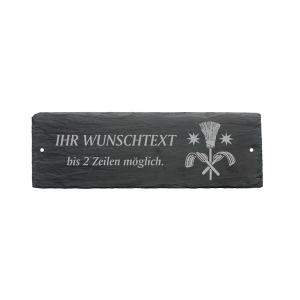 Weatherproof door sign "SCHORNSTEINFEGER" with desired text or name - approx. 22 x 8 x 0.5 cm sign nameplate chimney sweep company profession guild