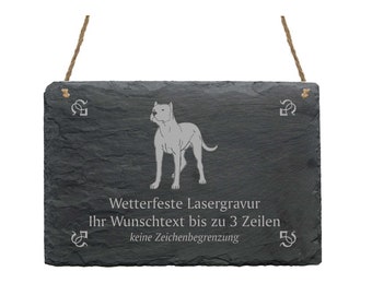 DOGO ARGENTINO Schiefertafel mit Wunschgravur