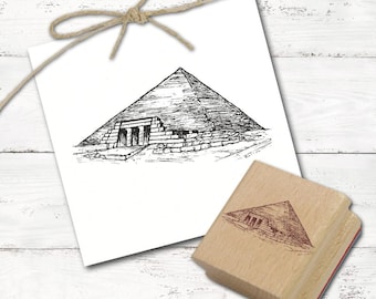 Motif stamp Cheops Pyramid - Wooden stamp 98 mm x 48 mm - Crafting Stamping DIY