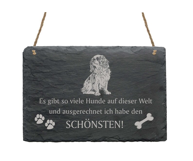 Slate board \u00abENGLISH TOY SPANIEL-Most Beautiful Dog\u00bb Dogs Spells Shield Decoration Dog Break Gift Dog Breeding Dog Breeding