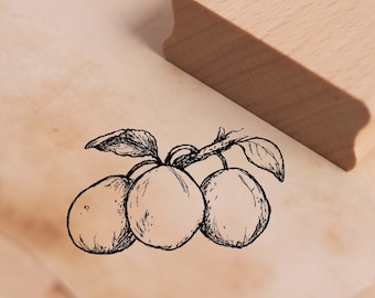 Motif stamp plums - stamp wooden stamp 48 x 28 mm - scrapbooking embossing stamping craft gift fruit fruit garden