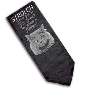 Grave marker grave decoration gravestone - British Longhair Cat - Personalized grave decoration 8 x 22 cm grave decoration keepsake pet name date