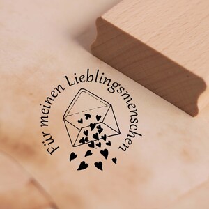 Timbro con motivo per la mia persona preferita - timbro con lettera a forma di cuore timbro in legno 38 x 38 mm - regalo artigianale per scrapbooking e goffratura