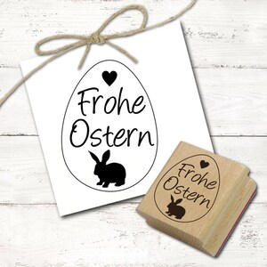 Happy Easter motif stamp - Easter egg stamp minimalist wooden stamp 35 x 48 mm - stamping crafts scrapbooking Easter stamp spring