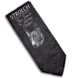 Grave marker grave decoration gravestone - Bull Terrier - Personalized grave decoration 8 x 22 cm grave decoration keepsake pet name date