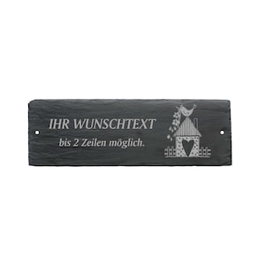 Weatherproof door sign « BIRDHOUSE » with desired text or name - approx. 22 x 8 x 0.5 cm sign nameplate family bell garden house bird