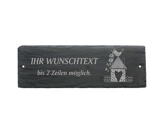 Signe de porte résistant aux intempéries "VOGELHAUS" avec le texte ou le nom désiré - environ 22 x 8 x 0.5 cm signe plaque de famille cloche maison de jardin oiseau