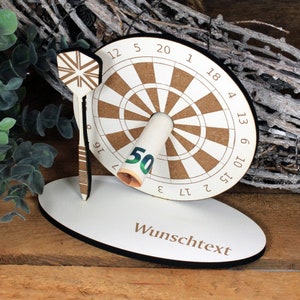 Geld cadeau Dart Dart speler - incl. gewenste tekst - Dart pijl Dartbord teken voor geld voucher voucher cadeau Darts cadeau spel